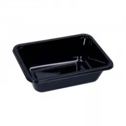 Coquille repas PP noir Maptipack mono compartimenté 1'750 ml